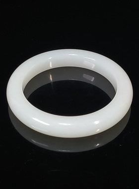 和田玉羊脂白玉手镯（平安镯）重76.357克内径61.5mm25091700041