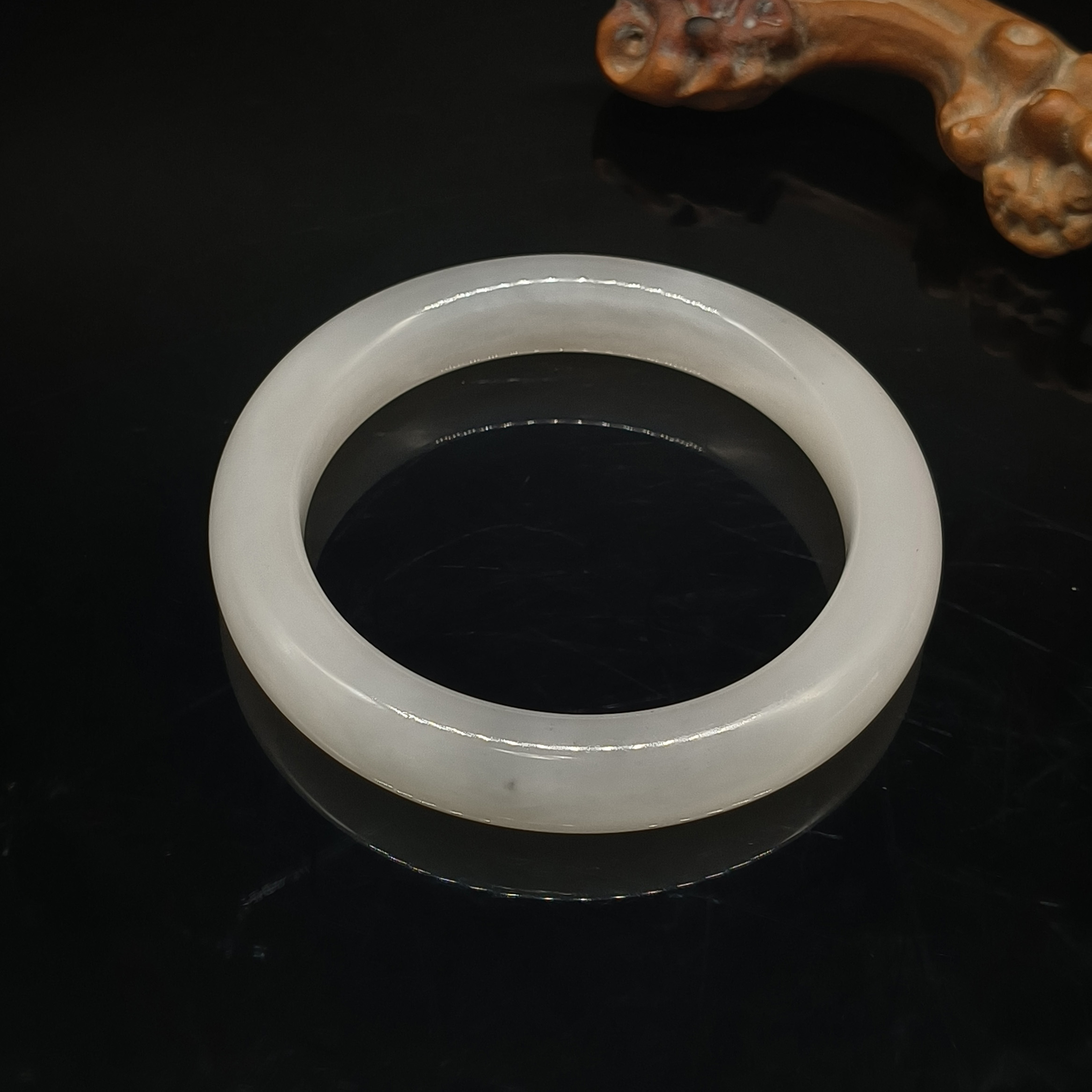 和田玉白玉手镯   内径57.6mm  25010800022