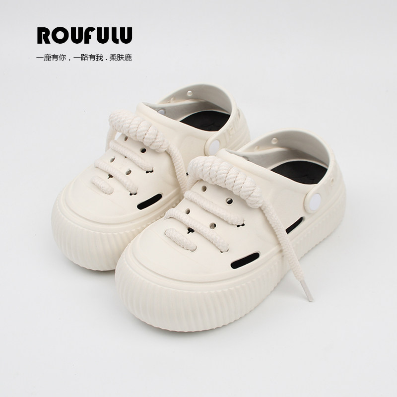 潮流少女绑带洞洞鞋夏季外穿时尚百搭厚底沙滩鞋可爱包头学院凉鞋,女鞋,洞洞鞋,淘宝优惠券,粉丝福利购,淘宝优惠卷