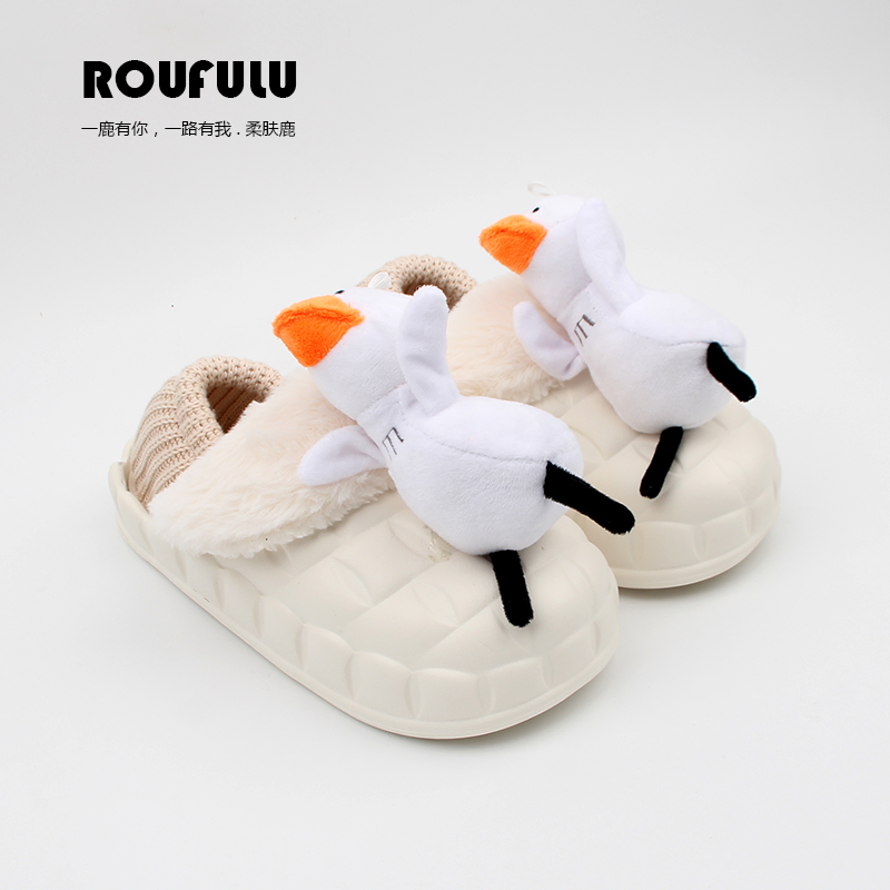 可拆洗保暖包跟防水防滑毛毛棉鞋