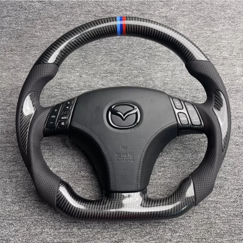 适配马自达6老马六轿跑睿翼马5星骋改装碳纤方向盘升级真碳纤