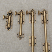 门栓插销黄铜木门仿古老式 门销窗户复古门闩明装 加长加厚古铜门扣