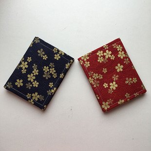 包邮 钱包钱夹和风樱花复古超薄礼物森女 士短款 原创手工布艺日女式