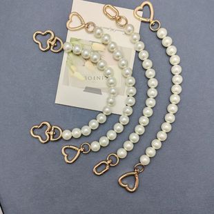 仿珍珠包包链条带延长链高档斜跨单肩斜挎手提金色延长链diy配件