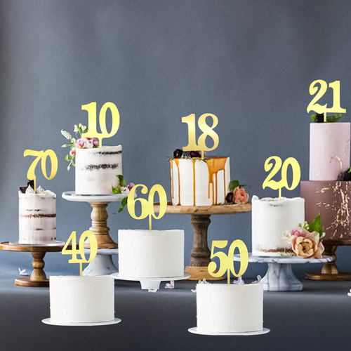 数字182130周岁亚克力蛋糕插牌