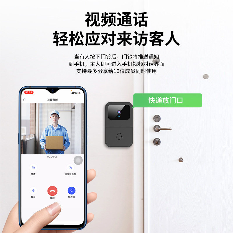 可视门铃远程视频对讲老人呼叫器