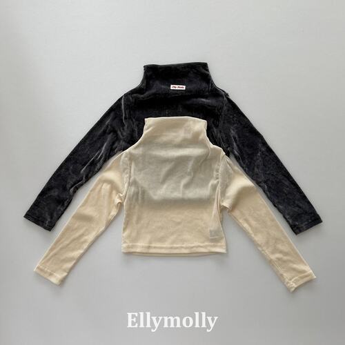 Elly韩国进口童装代购26秋百搭纯色半高领修身叠穿打底衫长袖T恤