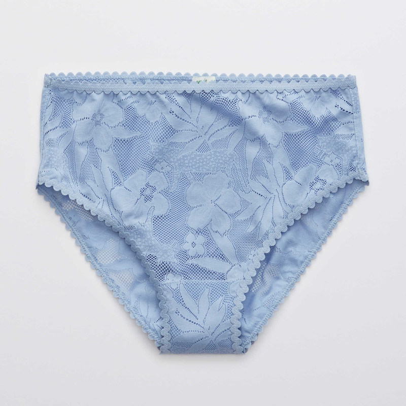 正品现货 美国鹰aerie 超宽高腰 性感镂花全蕾丝三角内裤