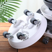 小果汀移动滑轮圆形万向轮控根底座软胶铁质滚轮盘花盆底座接水盘