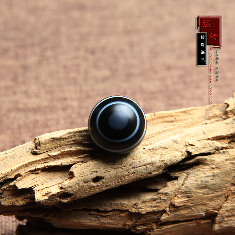 天然缠丝磨砂玛瑙天眼手链配件