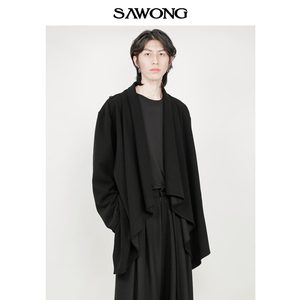 SAWONG春季新款原创设计日系暗黑小众个性山本风不规则休闲外套男