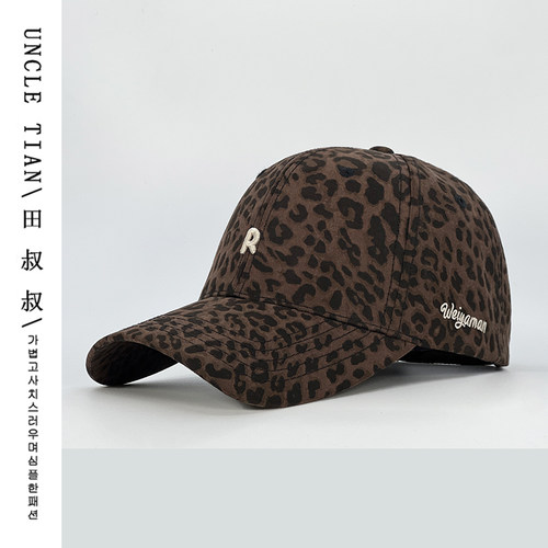 豹纹Y2K韩版棒球帽小鸭舌