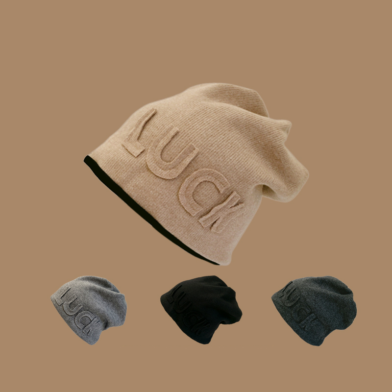 网红2021年春秋时尚针织堆堆帽