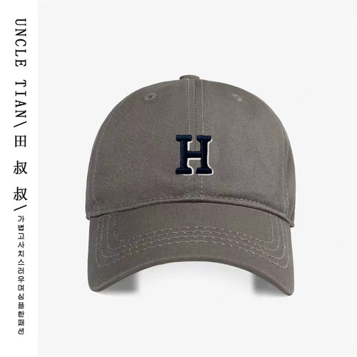 加深款H标刺绣棒球帽显脸小