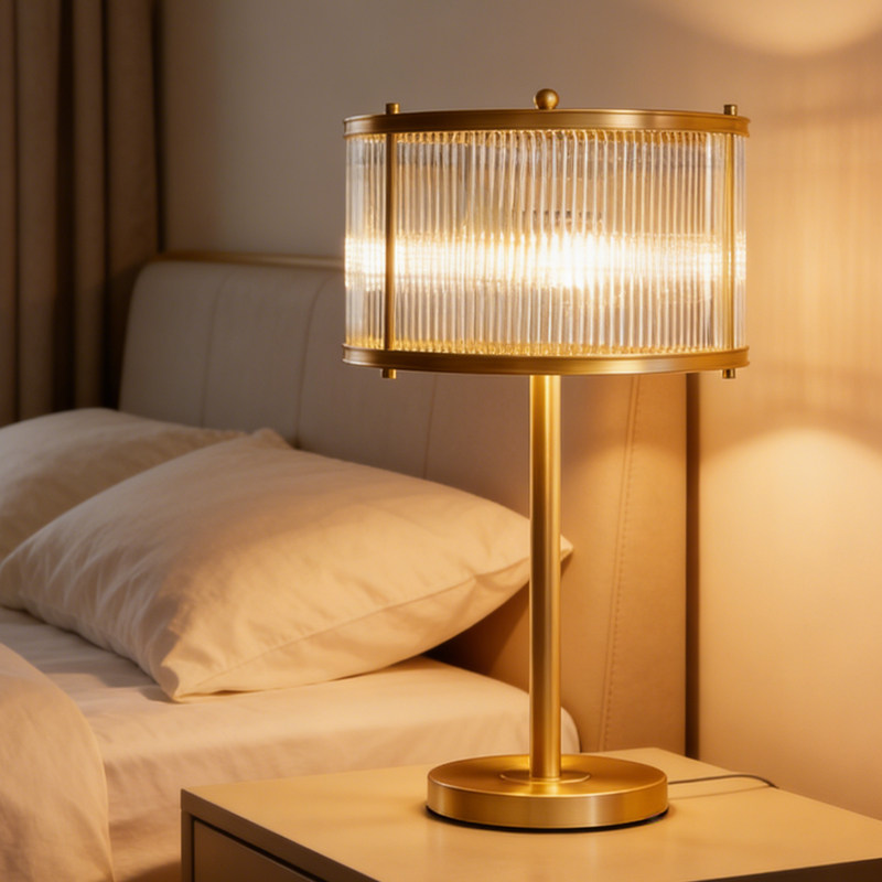 新中式全铜台灯房间布置客厅主卧室床头酒店轻奢高级感艺术水晶灯