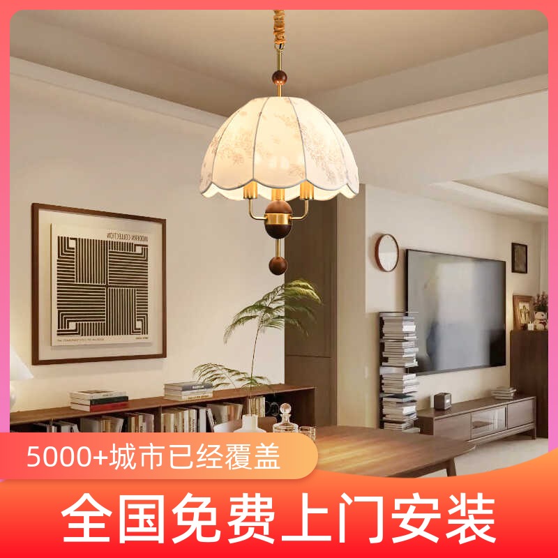 布艺3头卧室氛围灯新中式