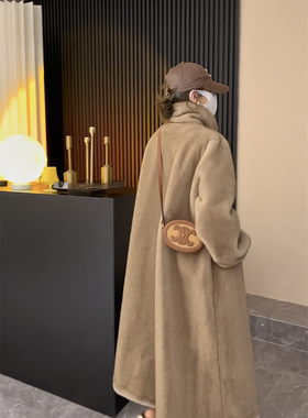 NN家秋冬新款女加厚长款立领仿水貂毛貂绒皮毛一体仿皮草外套3602