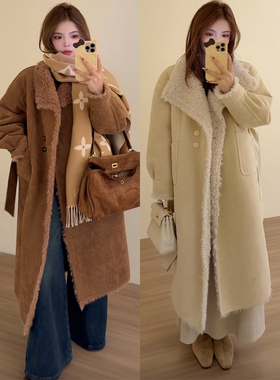 NN家秋冬加厚女双面穿仿羊羔毛麂皮绒皮毛一体环保皮草外套2545