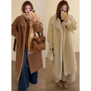 NN家秋冬加厚女双面穿仿羊羔毛麂皮绒皮毛一体环保皮草外套2545