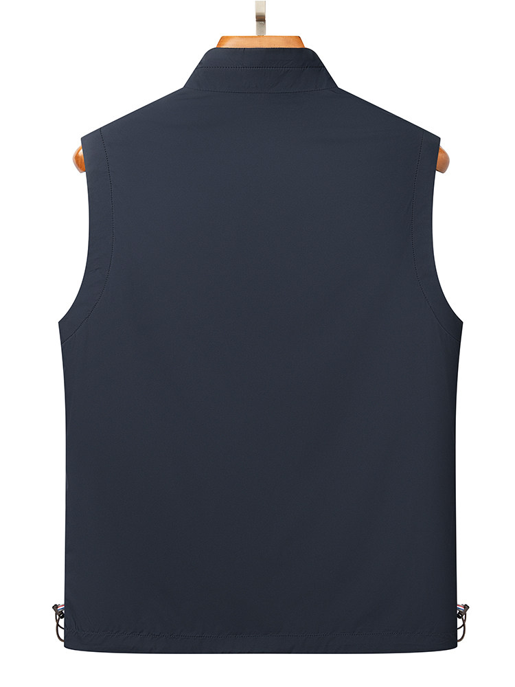 PIERRE CARDIN AUTUMN NEW VEST HIGH-END MENS JACKET DAD VERSATILE VEST STAND COLLAR HORSE CLIP CASUAL SHOULDER