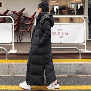 冬季新款连帽棉服女长至脚踝宽松可脱卸帽子加厚过膝羽绒棉衣棉袄图片