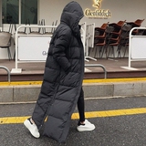 冬季新款连帽棉服女长至脚踝宽松可脱卸帽子加厚过膝羽绒棉衣棉袄，女装棉衣/棉服，红依娜