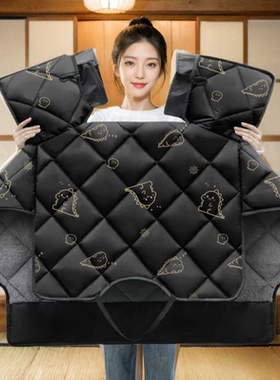 专用雅迪GS80电动车冬季加绒加厚挡风被电摩防水防风罩四季通用