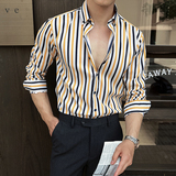 2025春季新款男士长袖衬衫商务寸衫条纹衬衫A311-CSX233-P38，男装衬衫，电商A311