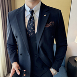 新郎西服套装男士三件套结婚休闲正装韩版修身英伦SJT9997-P285，男装西服套装，电商A311