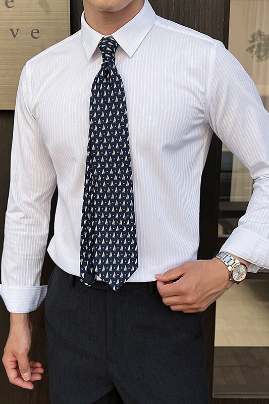 2025春季新男士长袖衬衫商务寸衫风立领衬衫A311-CSZ7786-P53,男装衬衫,电商A311