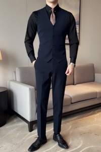 2024春季男士马甲套工作服职业装少爷马夹A311-MJT6888-P110图片