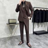 灰墙景2025春季新款西服套装男三件套正装英伦商务SJT9997-P285，男装西服，电商A311