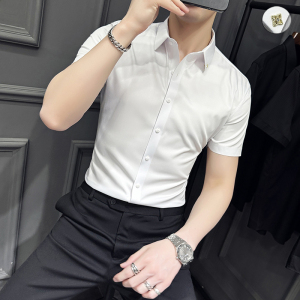 2025夏季新款衬衫男士短袖修身休闲衬衣百搭上衣男A311-CS830-P68图片
