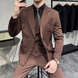 绵羊毛男士西服套装男士商务休闲外套修身双排扣西装SJT9998-P285，男装西服套装，电商A311