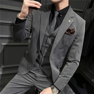 2025春季新西装套装修身休闲商务大码工西服男士礼服SJT9931-P285图片