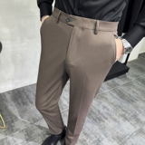 2025春季新款裤子高级感小脚修身休闲西裤男A311-DK9991-P75，男装西裤，电商A311