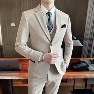 2024西装男套装纯色商务正装两粒扣男士西服A311-SJT9889-P265图片