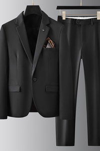 2025秋季新西装便西修身休闲商务大码工西服男士礼服LJT9888-P210图片