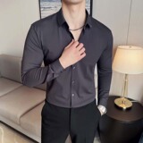 2025秋季新款高弹力长袖衬衫男无痕衬衣A311-CS3090-P68，男装衬衫，电商A311