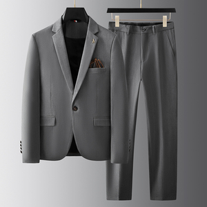 2025秋季新西装便西修身休闲商务大码工西服男士礼服LJT9852-P210图片