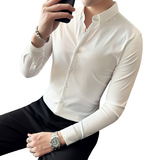 2025春秋季青年条纹衬衫男长袖修身商务休闲衬衣A311-CSC2106-P60，男装衬衫，电商A311