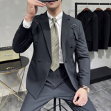 24秋西服套装男士三件套韩版修身小西装新郎结婚礼服LJT9996-P230，男装西服套装，电商A311