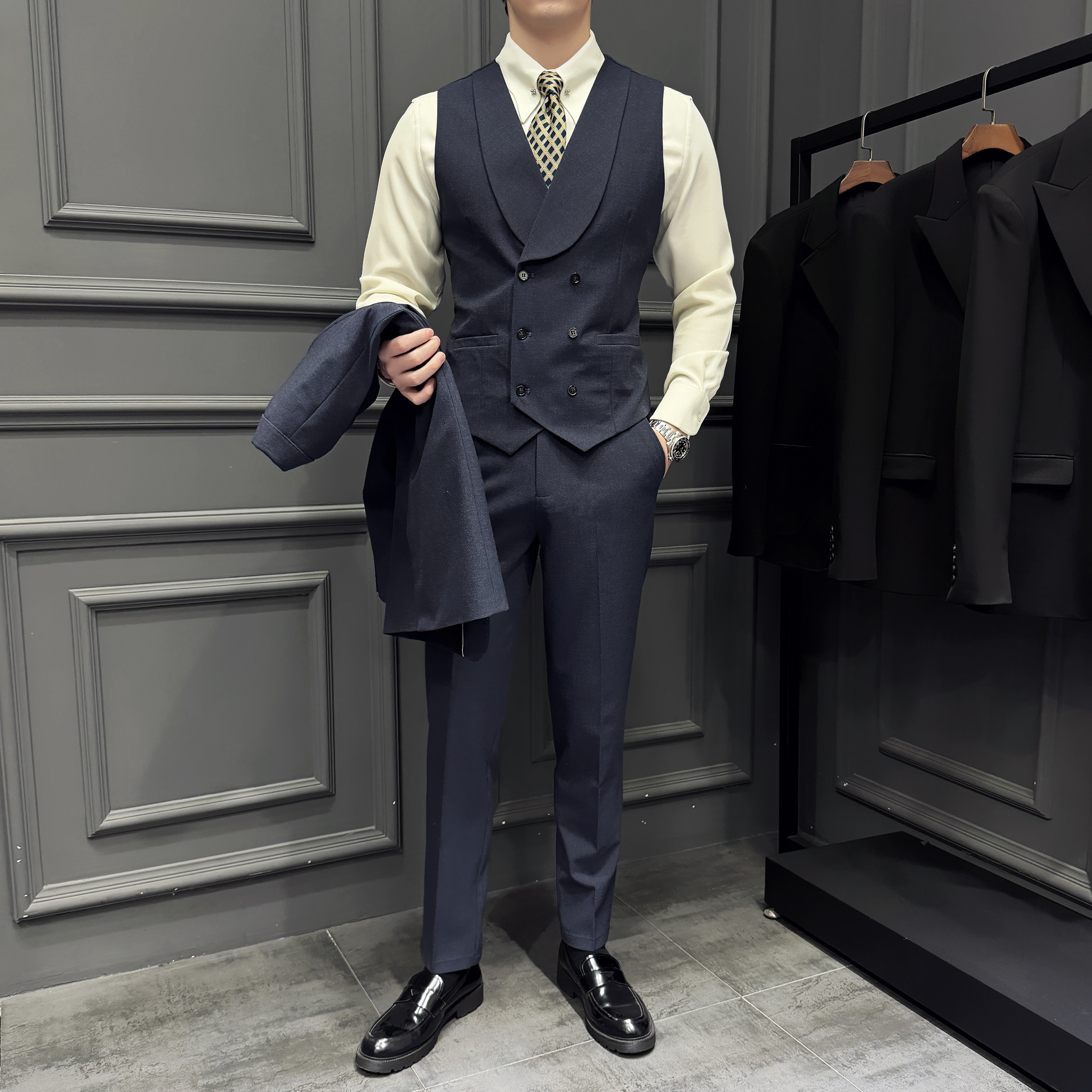 2026伴郎服兄弟装团西装马甲套春季礼服婚礼结婚MJT9023-P135,男装西服套装,电商A311