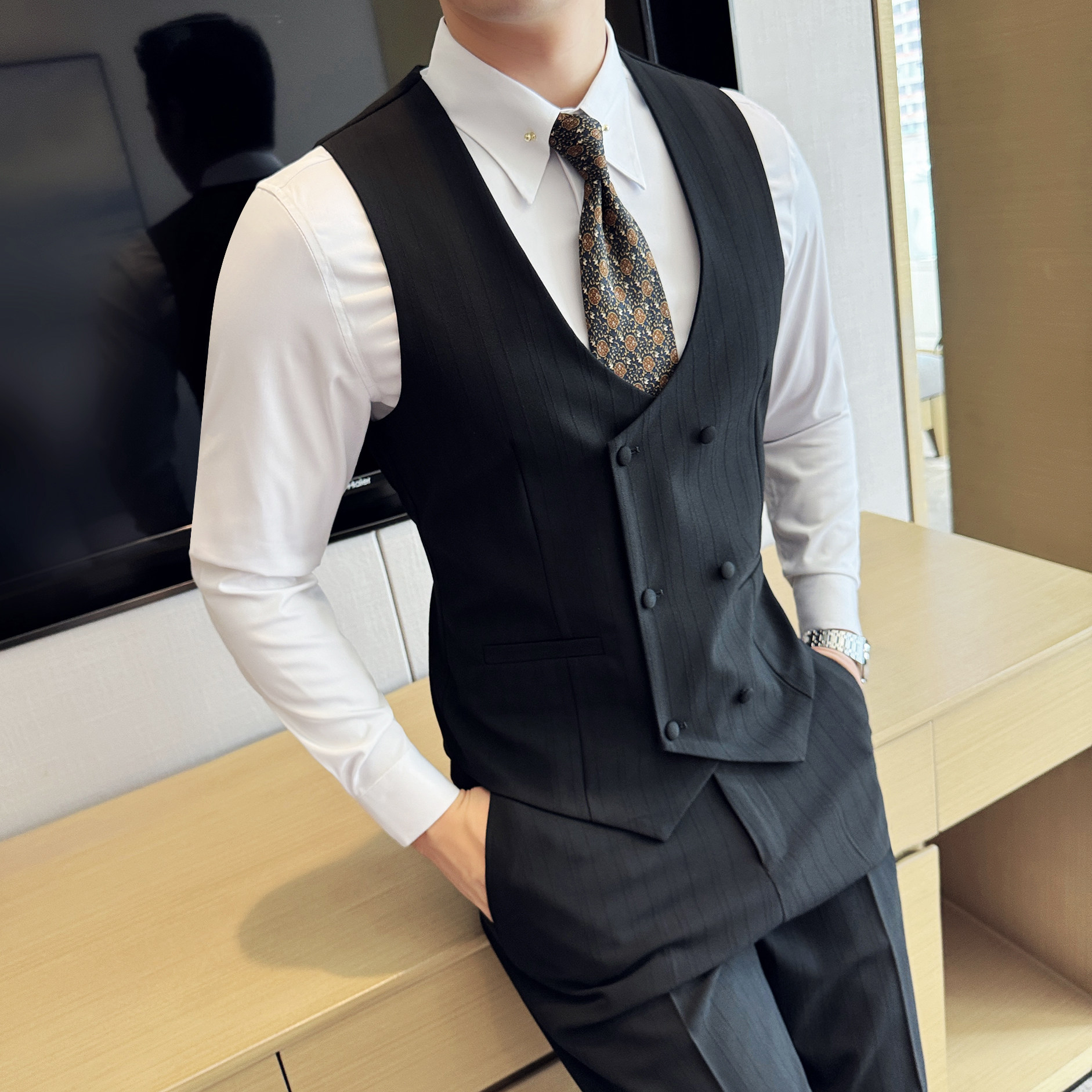 2025秋季新款男士马甲套工作服职业装少爷马夹A311-MJT9997-P130,男装背心/马甲,电商A311