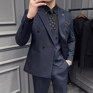 木框景 2025春季套装修身休闲商务大码男士礼服A311-SJT9001-P285图片