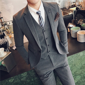 西服套装男士三件套韩版修身发型师正装职业 SJT9821-P265,男装西服套装,电商A311