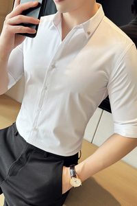 2025春季青年纯色修身衬衫男长袖商务休闲衬衣A311-CSC2401-P58图片