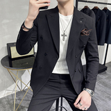 2023西装男套装条纹商务正装两件套男士西服潮A311-SJT9972-P285，男装西服套装，电商A311