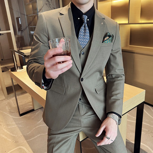 2025春季新西装套装修身休闲商务大码工西服男A311-SJT9991-P285