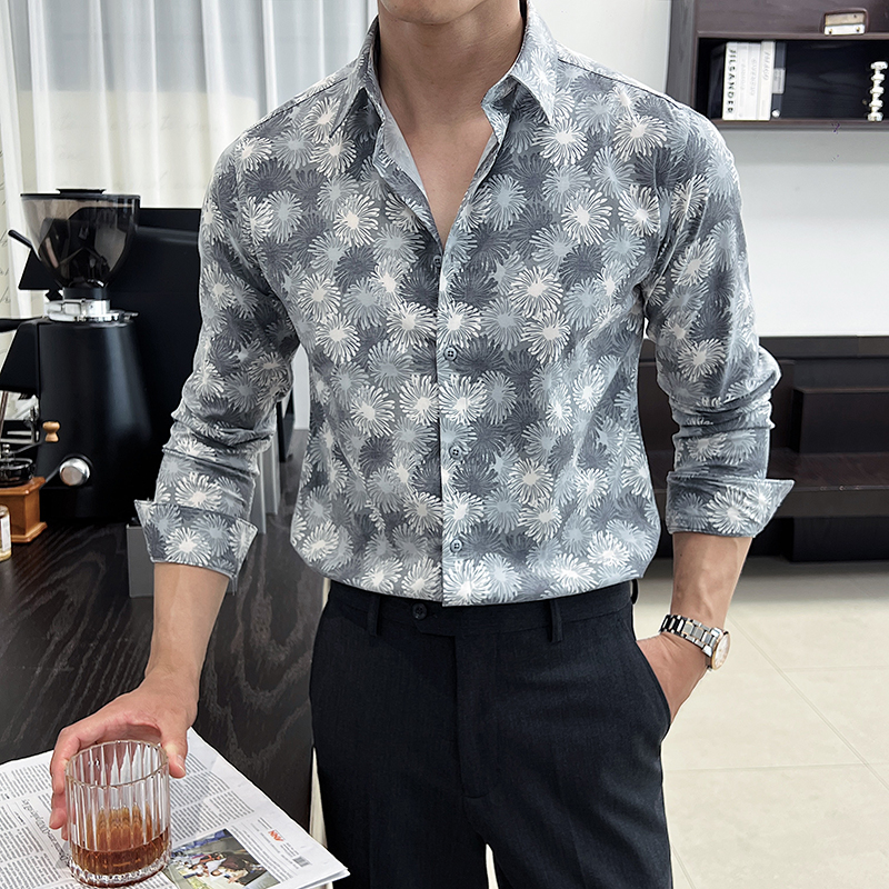 2025秋冬新男士长袖衬衫商务寸衫商务风方领衬衫A311-CSZ7793-P58，男装衬衫，电商A311